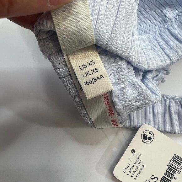 Free People Wait and See Bralette Womens XS Extra Small Pale Blue No Pads Bra - Picture 9 of 14